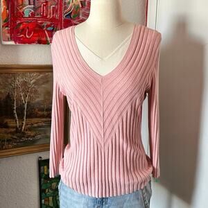hillard&hanson pink knit layered long sleeve shirt